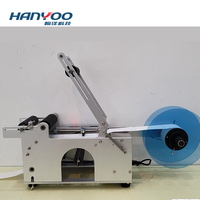 Machine d'étiquetage de bouteilles rondes semi-automatique électrique de bureau Hanyoo, petite et portable, avec fonction de positionnement