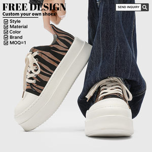 Zapatos Deportivos para Hombre, Estilo Americano, <span class=keywords><strong>con</strong></span> Logotipo Personalizado, Suela Gruesa <span class=keywords><strong>de</strong></span> <span class=keywords><strong>Lona</strong></span> y Malla Transpirable, Suela Exterior <span class=keywords><strong>de</strong></span> Goma Resistente, para Caminar - Product Image 1