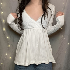 เสื้อถักทรงเอไลน์เอวสูง แต่งขอบลูกไม้ ทรงเข้ารูป คอวี สำหรับผู้หญิง สไตล์เสื้อคลุมพื้นฐาน ใส่ได้ทั้งฤดูใบไม้ผลิและฤดูใบไม้ร่วง - Product Image 5