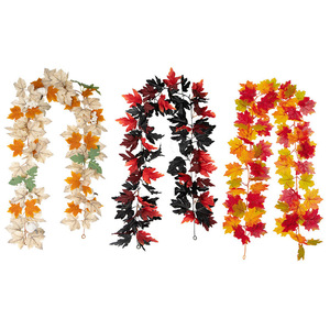 Guirlande de feuilles d'érable artificielles Fuyi 100cm-200cm, fleurs en soie, décoration extérieure pour Halloween, décoration murale, décoration d'automne - Product Image 4