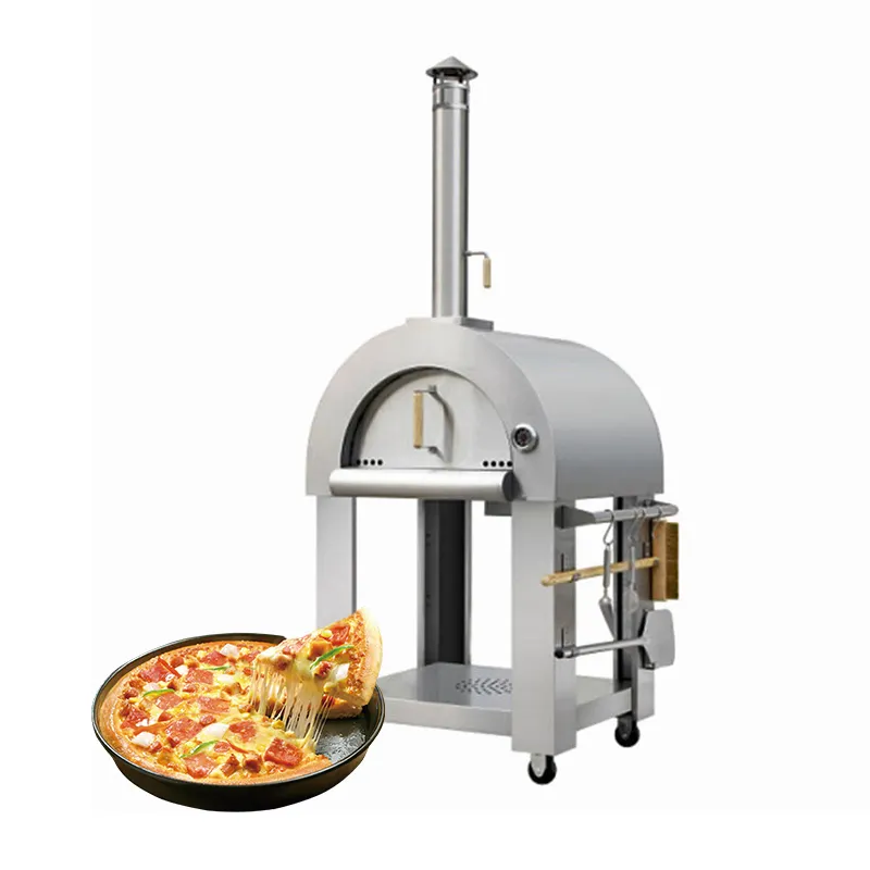 Portable Stainless Steel Outdoor Pizza Oven,Stovetop Charcoal Freestanding Wood Fired Pizza Oven Wood Fire/