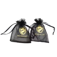 Sacs en organza transparents de grande taille, blancs, personnalisés, avec cordon de serrage, pour bijoux, mariage, fête, Noël, cadeau