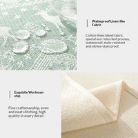 Nappe carrée imperméable en coton et lin du Moyen-Orient, motif floral nordique, résistante à l'usure