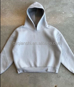 Hoodies amples et épais en molleton de coton de haute qualité, coupe courte, design essentiel, 600-500 g/m² - Product Image 3