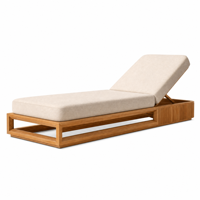 Ensemble de chaises de salle à manger rondes en teck massif de qualité supérieure, chaise longue de piscine résistante aux intempéries, coussin imperméable, mobilier d'extérieur pour villa