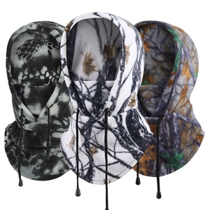 Topi ski berkemah pria, penutup kepala taktis Balaclava berburu masker wajah bulu domba termal untuk bersepeda - Product Image 1