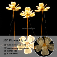 LEDA lampu bunga LED, properti pesta dudukan bunga latar belakang pernikahan lorong panggung bersinar lampu bunga Peony