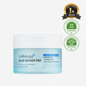 Cellology Blue Eraser <b>Pad</b> 70ea(181ml) | Acne-Prone Skin Care Tea Tree 81% Redness Relief <b>Cooling</b> Big Size Dual-Sided Toner Skin - Product Image 2