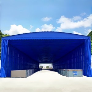 Grand auvent électrique extérieur pour entrepôt, abri mobile coulissant contre la pluie, abri de stockage d'usine rétractable et pliable - Product Image 3