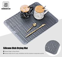 Tapis de séchage de vaisselle en silicone multi-usages, écologique et résistant à la chaleur, pour comptoir de cuisine, évier, réfrigérateur et tiroir