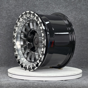 Jantes en alliage forgées GPW Gloss Black & Machined Simulated Beadlock de 17 à 20 pouces pour <span class=keywords><strong>Toyota</strong></span> <span class=keywords><strong>Hilux</strong></span> Tacoma Land Cruiser - Product Image 3