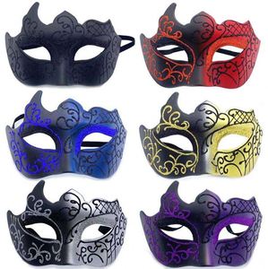Masque de mascarade d'Halloween de haute qualité, demi-visage, pour hommes et femmes, peint à la main, décorations de fête de mascarade - Product Image 1
