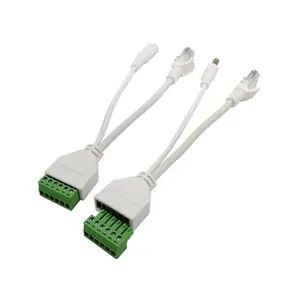 Cavo POE splitter DC12V 22AWG con terminale privo di testa in cristallo modulo di alimentazione per telecamera di rete diritta