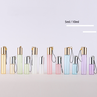 5 flacons roll-on en verre de 10 ml, blancs, roses, bleus, jaunes, verts, pour parfum et huiles essentielles, avec bille et capuchon