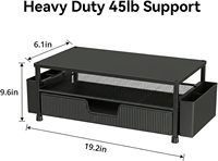 Support d'écran ergonomique à 2 niveaux avec tiroir de rangement et 2 porte-stylos pour ordinateur portable/imprimante