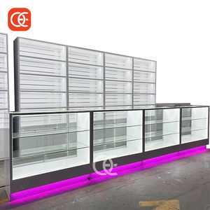 Xoay xách tay LED hiển thị giá có thể gập lại Glass khóa thuốc lá hiển thị trường hợp với gỗ hiển thị cho khói cửa hàng Mall kiosk - Product Image 2