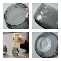 Ensemble de fouets à matcha écologiques et durables en 7 pièces, personnalisable OEM/ODM, avec bol en verre, fouet en bambou et cuillère pour la cérémonie du thé japonaise, coffret cadeau