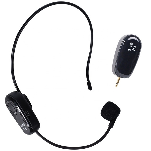 2.4G Head-mounted Wireless Microphone Micro Condenser Mic for Audio Voice Amplifier Teaching Tourist Guide Comfortable Headset