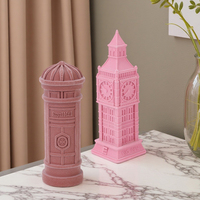 Figurine de monument rétro en résine floquée Redeco, décoration de cabine téléphonique, boîte aux lettres, sculpture du Big Ben, souvenirs personnalisés, décoration de la maison