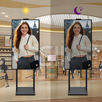 Pantallas Digitales para Escaparates de 32, 43, 49, 55 Pulgadas, Pantallas Publicitarias Android con Brillo de 2500nit para Restaurantes