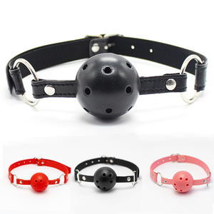 BDSM, sangle <span class=keywords><strong>en</strong></span> PVC réglable, bâillon à boule respirant, bâillon noir pour la bouche, jouet de bondage pour adultes, <span class=keywords><strong>jeu</strong></span> de rôle dominant et soumis - Product Image 1