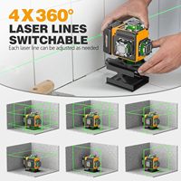 Trépied à nivellement automatique de qualité industrielle Laser vert 4x360 ° Outil de construction suspendu pour photos