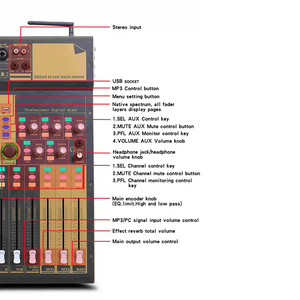 Professioneller <span class=keywords><strong>DJ</strong></span>-<span class=keywords><strong>Controller</strong></span> Musik-Konsole 16-Kanal 16 DSP-Effekte Touchscreen XLR-Eingänge Audio-<span class=keywords><strong>Interface</strong></span> Aufnahme - Product Image 3