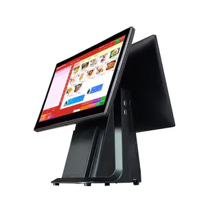 Mercado restaurante varejo 15,6 polegadas Dual Touch Screen All-in-One pos máquina