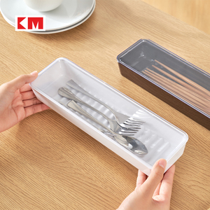 KM Boîte de rangement portable <span class=keywords><strong>pour</strong></span> vaisselle Boîte de rangement <span class=keywords><strong>pour</strong></span> <span class=keywords><strong>couverts</strong></span> en plastique <span class=keywords><strong>pour</strong></span> <span class=keywords><strong>ranger</strong></span> <span class=keywords><strong>les</strong></span> couteaux, <span class=keywords><strong>les</strong></span> fourchettes et la vaisselle - Product Image 2