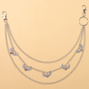 โซ่คล้องกางเกงโลหะหลายชั้น วิงส์ ทำจากโลหะผสมสังกะสี สไตล์ลำลอง ฮิปฮอป - Product Image 3