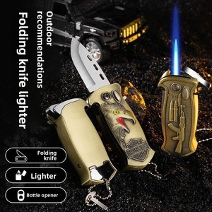 Encendedor a Prueba de Viento Creativo con Abrebotellas y Navaja Plegable Multifuncional para Acampar al Aire Libre - Product Image 1