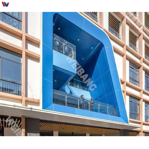 Système de mur-rideau en panneaux muraux décoratifs imitation bois, imperméable et résistant au feu, pour revêtement de façade de bâtiment de bureaux - Product Image 2