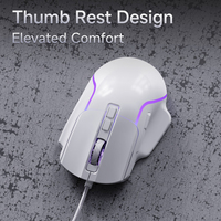 AJAZZ AJ039 V2 Mouse Gaming Berkabel 7200 DPI RGB Backlit Ergonomis 7 Tombol yang Dapat Diprogram Mouse Gamer USB untuk PC Laptop