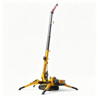 Mini-grue araignée à flèche articulée pour travaux en hauteur difficiles avec élément de levage télescopique pour une portée flexible