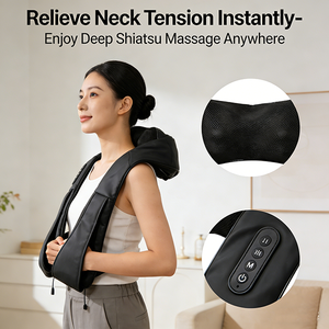 Masajeador Shiatsu para Cuello y Hombros con Calor, Chal Ergonómico de Cuero PU para Masaje Corporal con Intensidad y Modos Ajustables - Product Image 2
