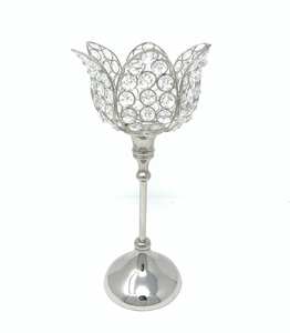 Porte-bougie pour décorations de mariage, support de bougie en métal et cristal fait main de luxe, éclairage pour mariage, décorations de Noël - Product Image 5