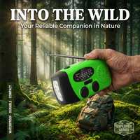Portable 2000mAh NOAA Emergency Radio with Flashlight for Camping Hiking and Outdoor Survival Gear