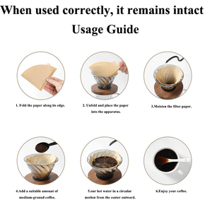 V01 Hình Dạng Hình Nón Bột Giấy Tự Nhiên Cà Phê Giấy Lọc 40/50Pcs Cho Nhỏ Giọt Cà Phê Pha Thực Phẩm Lớp Trắng Cà Phê Giấy Lọc Nhà Sử Dụng - Product Image 4