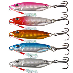 Bass Lure 10g-40g Metal Fishing Lure Lead Saltwater Jig With <strong>Treble</strong> <strong>Hooks</strong> - Product Image 6
