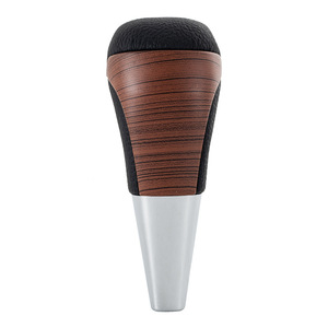Toyota Hilux Fortuner Prado Gear <b>Shift</b> <b>Knob</b> Yellow Wood Grain Automatic Leather Ergonomic - Product Image 3