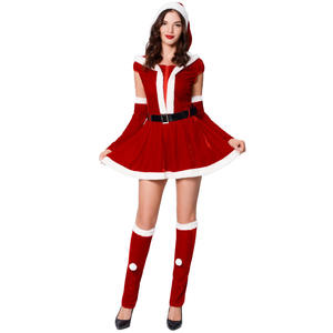Costume da Babbo Natale per <span class=keywords><strong>Donna</strong></span>, <span class=keywords><strong>Abito</strong></span> Invernale da Signora Babbo Natale per Cosplay <span class=keywords><strong>Natalizio</strong></span> - Product Image 2