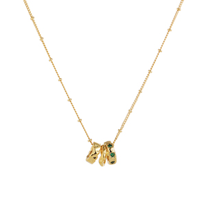 Hot Selling Fashion 18k Gold Plated <strong>Emerald</strong> Zircon Necklace Removable Pendants <strong>Beads</strong> Necklace for Women - Product Image 6