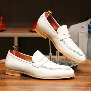 Chaussures habillées formelles pour hommes en cuir de vache véritable fait main de qualité supérieure, lacets, antidérapantes, imperméables, respirantes, légères, pour le bureau - Product Image 4