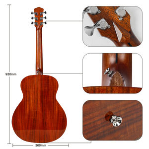 جيتار شبه صوتي من صانعي القطع الأصلية جيتار صوتي احترافي صغير من 6 أوتار D-3623 KOA جيتار صوتي كهربائي للسفر - Product Image 3