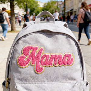 El nuevo día de <span class=keywords><strong>la</strong></span> madre caliente bordado de lentejuelas con borde dorado venta al por mayor parches de mamá hierro <span class=keywords><strong>en</strong></span> letras Mama Chenille parche para ropa - Product Image 3