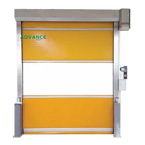 Factory Pvc Roll Up Fast High Speed Roller Shutter Yellow Rapid Door With Door Frame