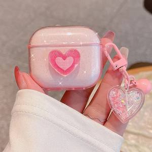 Funda protectora pequeña Fresh Love Cute Glitter 1/2 Generation Cover Nuevo diseño para <span class=keywords><strong>AirPods</strong></span> 3/2/1 para <span class=keywords><strong>AirPods</strong></span> Pro Case - Product Image 5