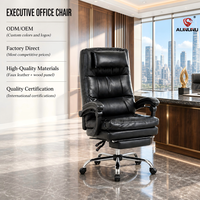 Chaise de bureau ergonomique à dossier haut ALINUNU ODM OEM pour immeuble de bureaux, chaise de direction en similicuir avec appui-tête souple