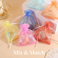 Petite pochette en organza polyester avec cordon de serrage 10x15cm, velours, satin, jute pour bijoux, bonbons, gâteaux, cadeaux de fête