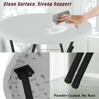 Table pliante légère de 32 pouces, style queue de coq, portable, en plastique, hauteur bar, plateau épaissi, cadre métallique, pieds verrouillables, pour salle à manger